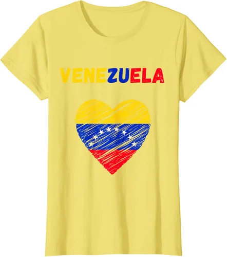 Vista 45 de Camiseta con la bandera venezolana con corazón de Venezuela, Negro