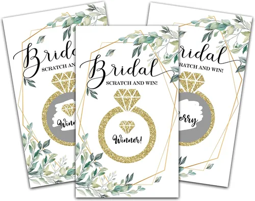Vista 13 de Tarjetas de juego para raspar para despedida de soltera, boletos de lotería nupcial de flores de primavera, ideas de juegos de despedida de soltera