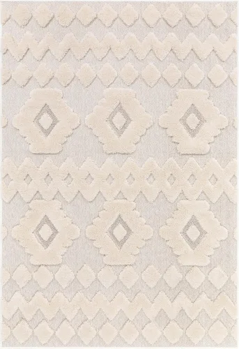 Vista 3 de Alfombra de área Bellagio Chiara Tribal marroquí de tejido plano irregular 5'3" x 7'3