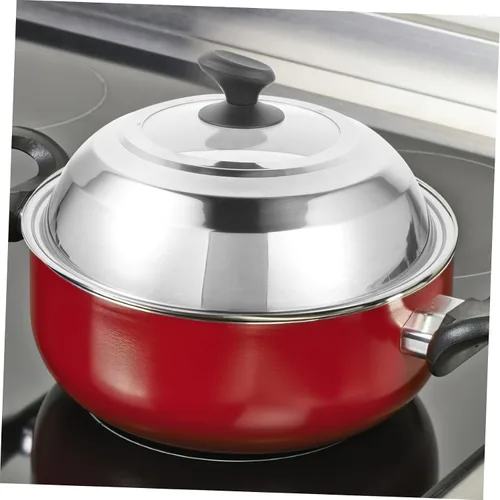 Vista 9 de Cubierta de olla caliente de acero inoxidable, tapa de sartén de cocina, tapa de sartén universal, tapa de sartén portátil, tapas de vidrio