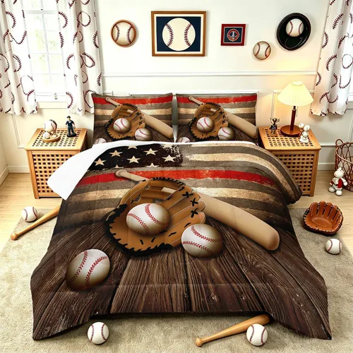 Vista 17 de HOSIMA - Juego de edredón individual de microfibra suave negro con 2 fundas de almohada, juego de ropa de cama individual a rayas con bandera