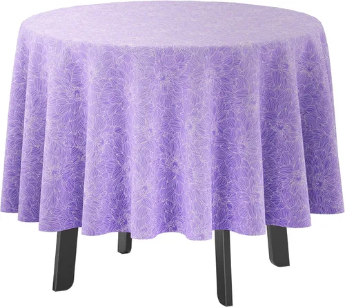 Vista 14 de Mantel redondo para interior/exterior de 58 pulgadas, mantel redondo impermeable para patio, manteles para mesa circular de primavera/verano