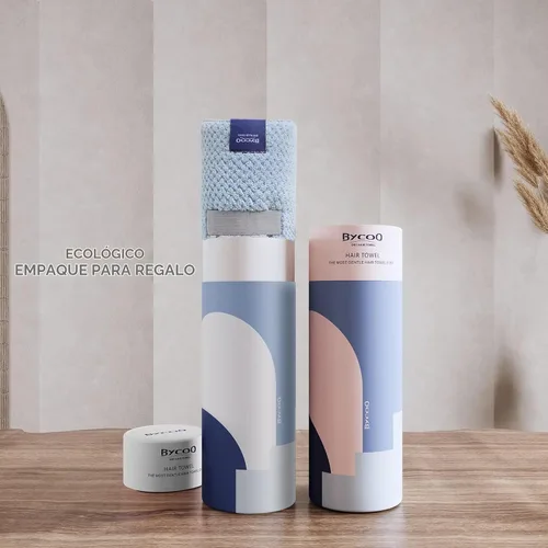 Vista 6 de Toalla Grande de Microfibra para Envolver el Cabello para Mujeres, Toalla de Secado de Cabello Anti-Encrespamiento con Correa Elástica, Secado Azul