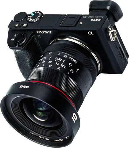 Vista 7 de Meike Lente de enfoque manual APS-C ultra gran angular F2.0 de 0.394 in compatible con cámaras Sony E-Mount A6700 A6600 A6400 A5000 A5100 A6000