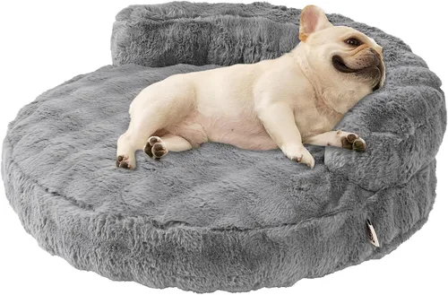 Vista 14 de EHEYCIGA Sofá cama suave para gatos de interior, cama extra pequeña esponjosa para perros con funda extraíble lavable, sofá para mascotas, Camello