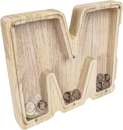 Vista 9 de FixtureDisplays® Alcancía de madera para gatos, alcancía de ahorro para niños, bonita moneda de recuerdo para niños y niñas, es un regalo único