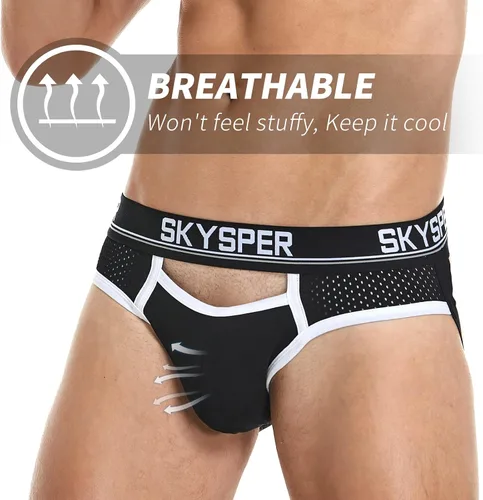 Vista 4 de SKYSPER Jock Strap Athletic Supporter para hombres Sexy Jockstrap Ropa interior masculina