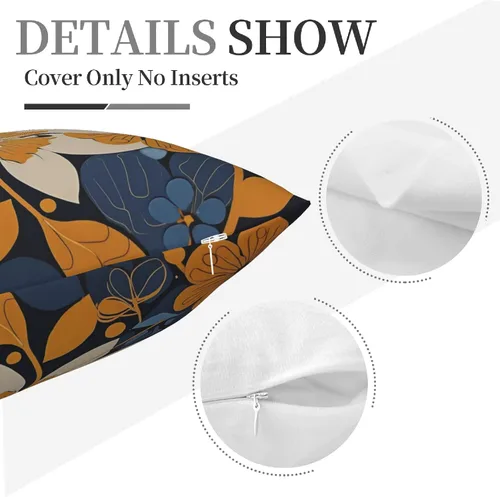 Vista 8 de Fundas de almohada de flores azul marino, fundas de cojín geométricas modernas, fundas de almohada decorativas para el hogar, fundas de almohada
