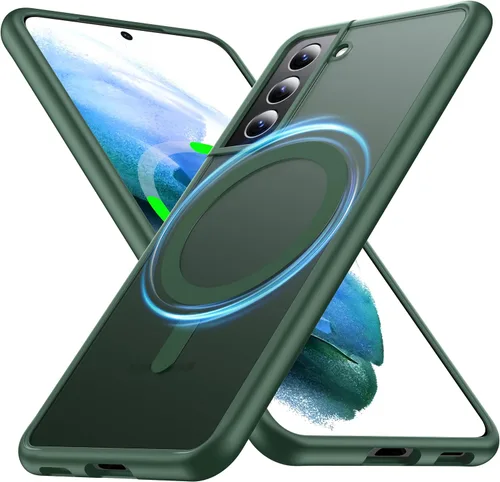 Vista 11 de Funda para Samsung Galaxy S21 FE con MagSafe [soporte ajustable] [carga mientras estás de pie] [Militar a prueba de golpes] Protector de silicona