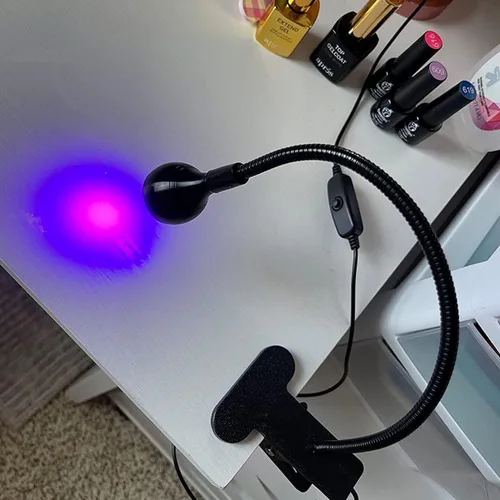 Vista 7 de Luz negra LED de 3 W, 395 NM, cuello de cisne flexible, luz negra UV para detección de satén, lámpara para póster de luz negra, fiesta de luz negra