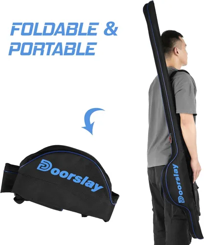 Vista 5 de Bolsa para caña de pescar – Funda protectora de caña y carrete de 63 pulgadas, funda plegable portátil, almacenamiento y organizador de aparejos