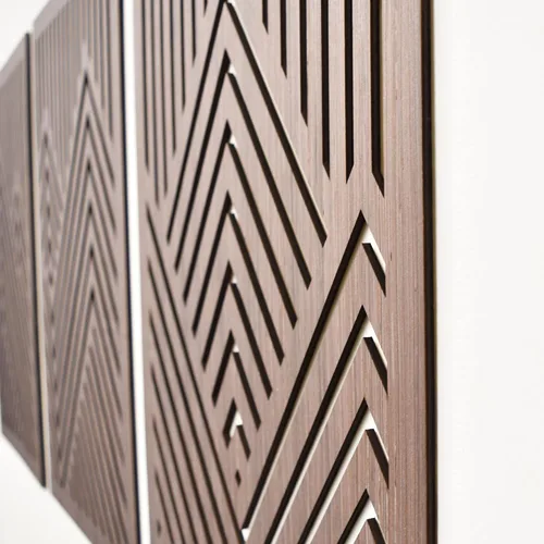 Vista 6 de ZellCreative Juego de 3 paneles geométricos de madera para decoración de pared, montañas