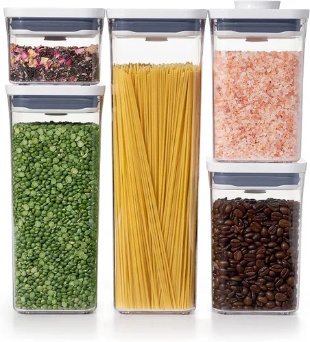 Vista 7 de OXO Good Grips - Juego de 5 recipientes para apretar mate, color negro mate