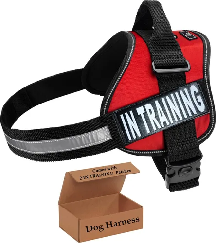 Vista 10 de Chaleco de entrenamiento para perros de servicio, arnés ajustable sin tirones con parches. Chaleco de entrenamiento para perros de servicio