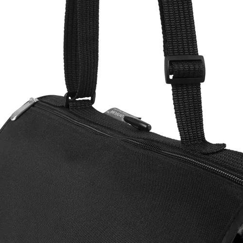 Vista 6 de Manta de picnic para exteriores Picnic Time Tote, tamaño XL, color azul a rayas Tartán negro