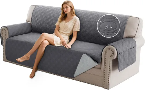 Vista 30 de PrinceDeco Funda para Silla y Sofá Impermeable Funda de Sillón Sofá Antideslizante Funda de Sofá Protector de Muebles con Correas Elásticas