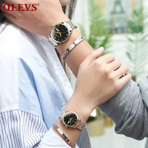 Vista 7 de OLEVS Fashion Watches for Women Waterproof Analog Quartz Wrist Watches for Women Stainless Steel Calendar Watch