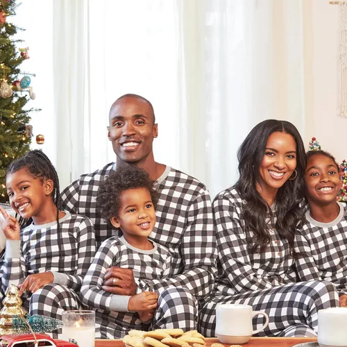Vista 3 de HonestBaby - Pijamas navideñas a juego para la familia, de algodón 100% orgánico, para hombres, mujeres, niños, bebés, niñas, mascotas