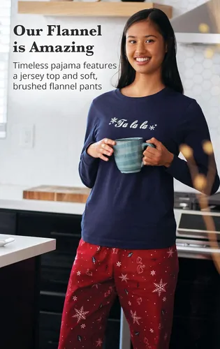 Vista 3 de PajamaGram Pijama de franela para mujer - Conjunto de pijama para mujer, novedad