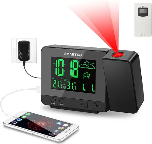 Vista 6 de SMARTRO Sensor remoto inalámbrico para interior y exterior termómetro reemplazo para reloj de proyección SC31B