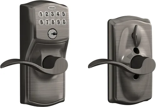 Vista 18 de SCHLAGE FE595VCAM716ACC FE595VCAM/ACC 716 cerradura de teclado para puerta, con manija Accent, flexible, bronce envejecido