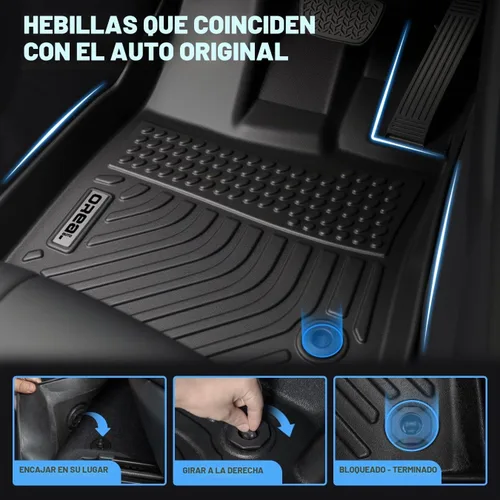 Vista 4 de orealtrend Alfombrillas Negras para Piso Forros de Repuesto para Explorer 7 Asientos 2015-2019 Resistente Todo Clima Protector Delantero y Trasero
