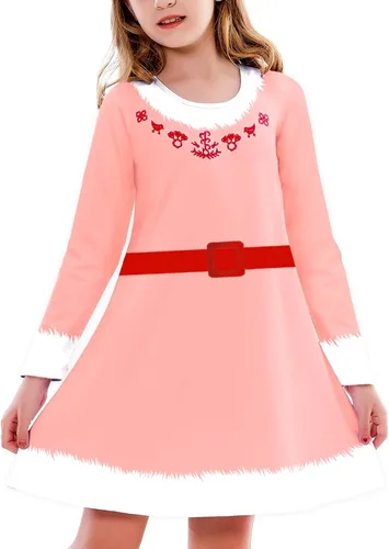 Vista 29 de Deerose Vestido de manga larga para niñas del día de San Patricio Mardi Gras, de 3 a 14 años Navidad café