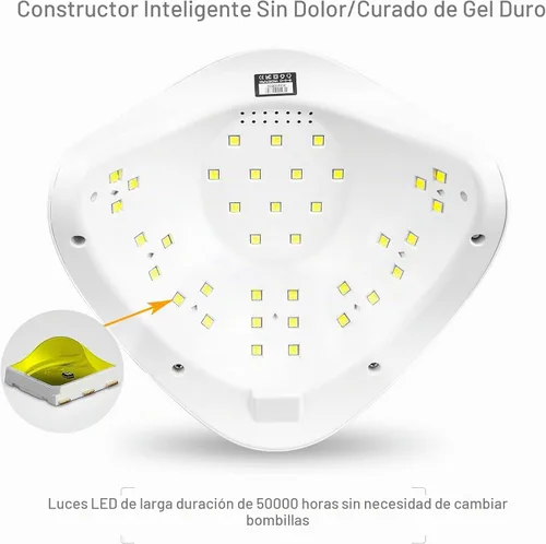 Vista 3 de SUNUV SUN5 Plus - Lámpara de uñas UV, guantes de luz UV para secador de uñas de gel para lámpara de esmalte de uñas de gel con sensor automático