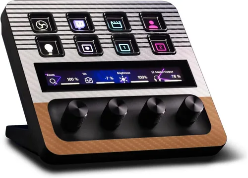 Vista 25 de MightySkins - Piel de fibra de carbono compatible con Elgato Stream Deck + Marble Magma Acabado de fibra de carbono texturizado protector