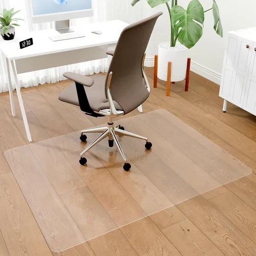 Vista 24 de 100pointONE Tapete para silla de oficina para suelos de madera dura, tapete para silla de computadora de fácil deslizamiento, protector de suelo