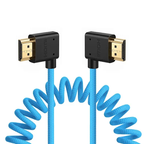 Vista 13 de 8K HDMI a abajo HDMI de alta velocidad negro en espiral trenzado cable para Sony A7S3 FX3 FX9 Canon C70 Z CAM E2 cámara Atomos Ninja V Shinobi Cable