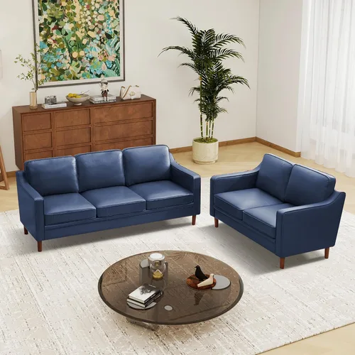 Vista 35 de Kingfun Sofá en Forma de L de 88", Sofá Seccional de Chenilla, Sofás Modernos de Mediados de Siglo con Marco de Madera Maciza para Sala de Estar
