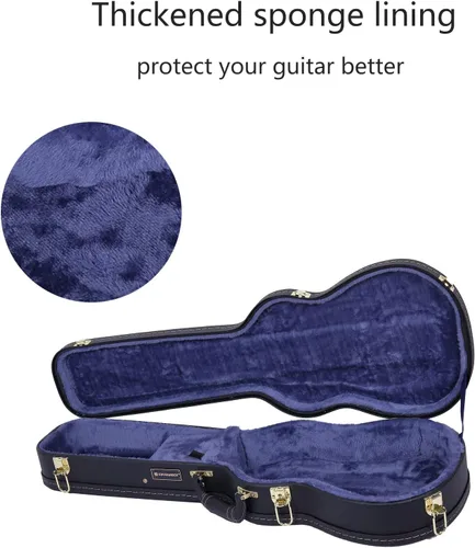 Vista 3 de Crossrock Estuche de madera rígida para ukelele barítono, negro (CRW620BUBK)