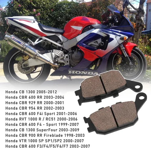 Vista 7 de Pastillas de freno delanteras y traseras para Honda CBR600 RR 2003-2004 CBR 600 F1 F2 F3 F4 F4i F5 F6 Sport 1999-2007 CBR900RR Fireblade 1998-2003