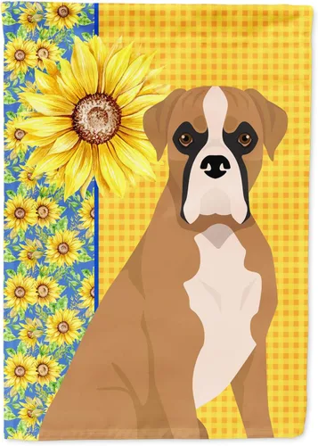 Vista 27 de Caroline's Treasures WDK5313GF Bandera de jardín con diseño de girasoles de verano, color negro y tostado, Airedale Terrier para buzón, bandera