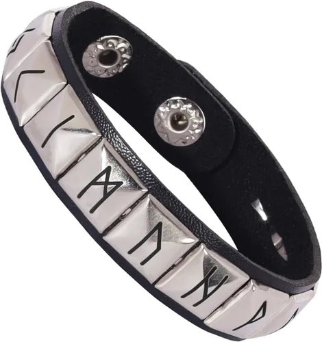 Vista 7 de MILAKOO Punk - Pulsera de piel sintética para hombre, con botón a presión, para mujer