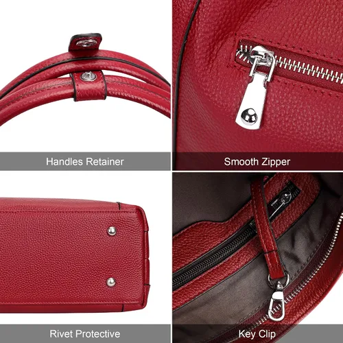 Vista 15 de Over Earth Genuine Leather Purses for Women Large Hobo Bags Lady Shoulder Handbags with Detachable Strap