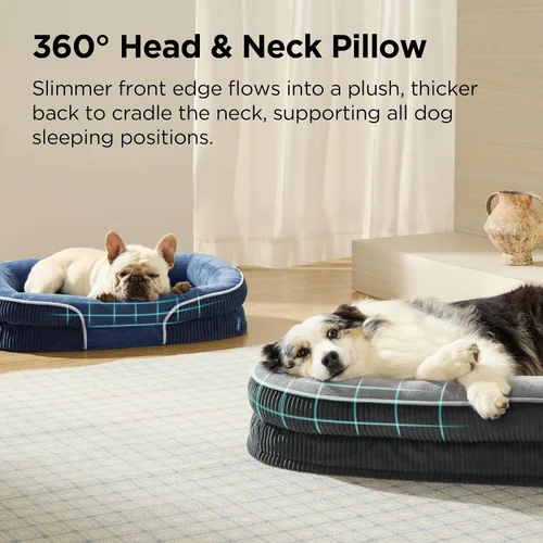 Vista 2 de Bedsure Camas ortopédicas para perros con cojín ovalado de 360 °, perro de Carbón