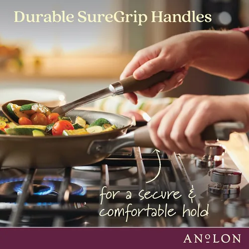 Vista 3 de Anolon Advanced - Sarténes antiadherentes de bronce anodizadas duras para el hogar (26,04 cm)