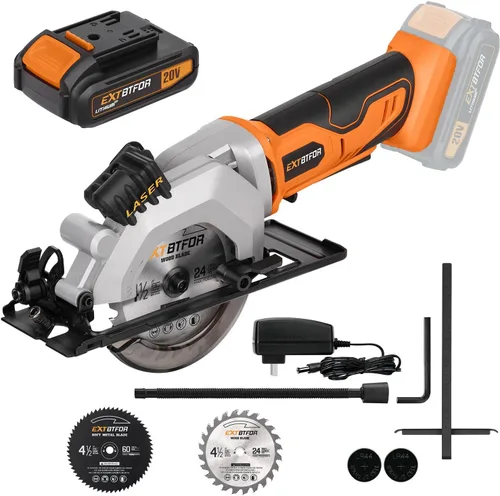 Vista 10 de Power Circular Saw,5.8A Mini Circular Saw,3500RPM Corded Saw Equipped with 2 Pcs 4-1/2" Blades，Maximum Cutting 1-11/16" at 90° and 1-1/8"at 45° for