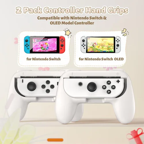 Vista 32 de FASTSNAIL Grips Compatible with Nintendo Switch for Joy Con & OLED Model for Joycon, Wear-resistant Handle Kit Compatible with Joy Cons Controllers