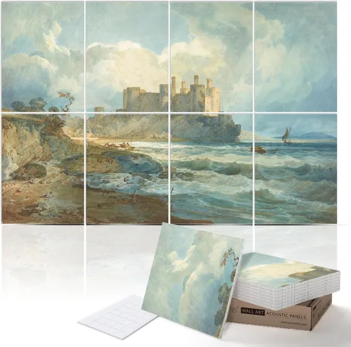Vista 37 de PINWELIFE® Paneles acústicos de arte de pared, paneles absorbentes a prueba de sonido, para el hogar y la oficina, amortiguación decorativa