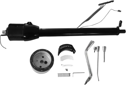 Vista 17 de Columna de dirección manual de 81 cm con inclinación, acabado de acero inoxidable pulido, con adaptador de rueda de 9 orificios, sin llave Columna