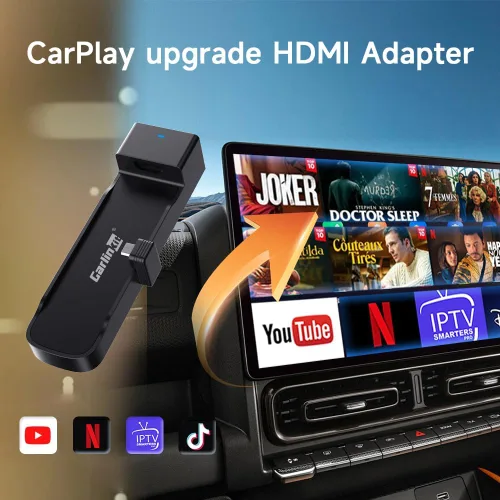 Vista 2 de Carlinkit FireDrive Link Pro - Transmite Fire TV Stick en tu automóvil a través de la conversión de CarPlay con cable, perfecto para viajes largos
