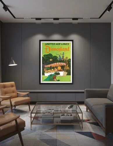 Vista 7 de California - Jungle Cruise Hippo - United Air Lines - Póster vintage de viaje de aerolínea por Stan Galli c.1960s - Impresión artística maestra
