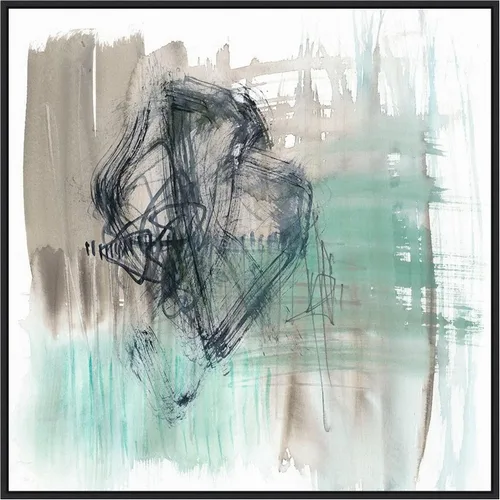 Vista 11 de Amanti Art Framed Canvas Wall Art 16x16 Scribble Scrabble II by Jennifer Goldberger, Framed Wall Art Canvas, Abstract Artwork, Traditional Decor