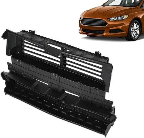Vista 2 de G-PLUS Rejilla frontal del radiador con obturador sin motor Compatible con Ford Fusion 2013-2016 1.5L 1.6L 2.0L 2.5L DS7Z8475A DS7Z-8475-A Rejilla