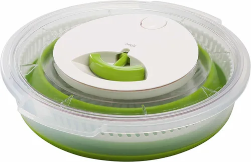 Vista 2 de Emsa Plegable Ensalada Spinner "Basic" 135.26 fl. oz., Verde Translúcido