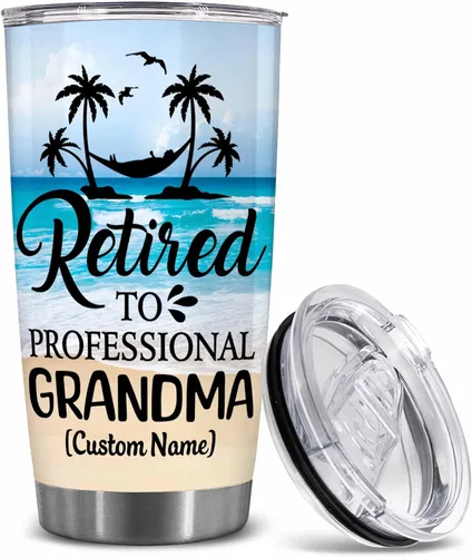 Vista 13 de WHIDOBE Regalos de jubilación personalizados para mujeres, vaso de 20 onzas con nombre personalizado, libre de jubilados y fabuloso, regalos