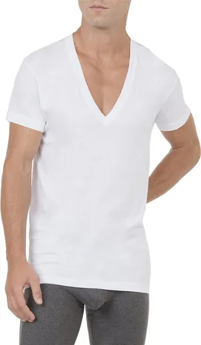 Vista 2 de 2(X)IST Camiseta de algodón esencial para hombre, ajuste delgado, cuello en V profundo, paquete de 3
